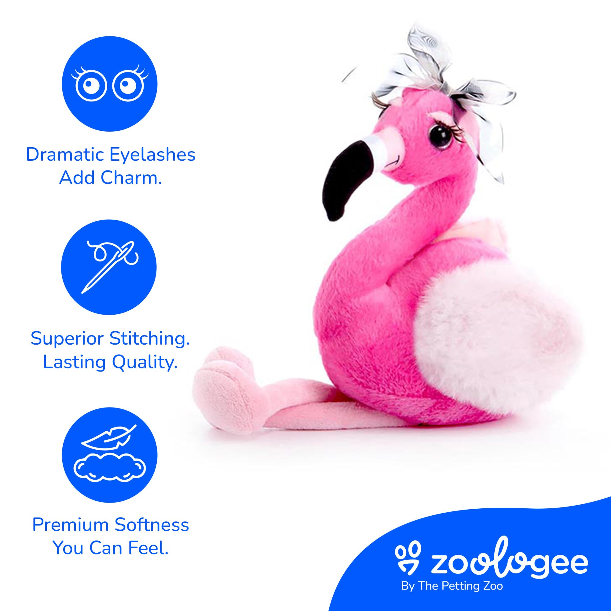The Petting Zoo, Lash'z Flamingo Stuffed Animal, Gifts for Girls